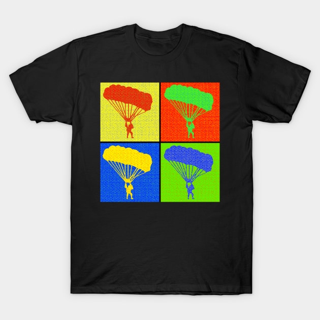 Paraglider Four Squares Halftone Gift T-Shirt by Littlelimehead